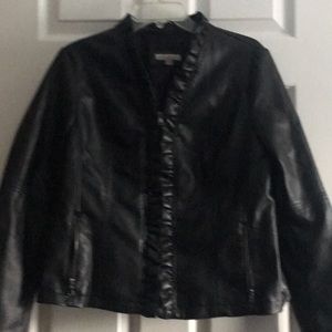 Faux leather black jacket
